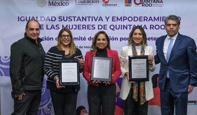 Boletín 35. Reconoce el Conocer a Quintana Roo como primera entidad en acreditar competencias enfocadas al empoderamiento de las mujeres
