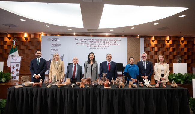 Restituyen a México 220 piezas del patrimonio cultural