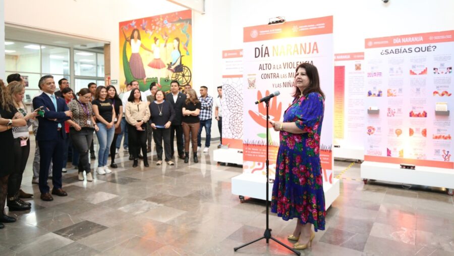 El TEPJF sensibiliza con una exposición en el marco del Día Naranja sobre la importancia de erradicar la violencia hacia las mujeres y niñas