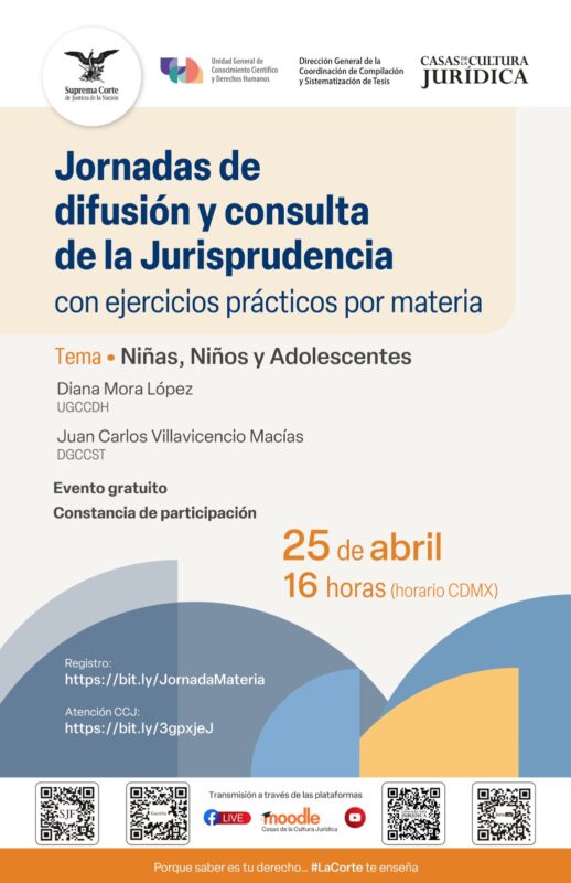 Regístrate y participa en la próxima sesión de Jornadas de difusión y consulta de la Jurisprudencia con ejercicios prácticos por materia:
