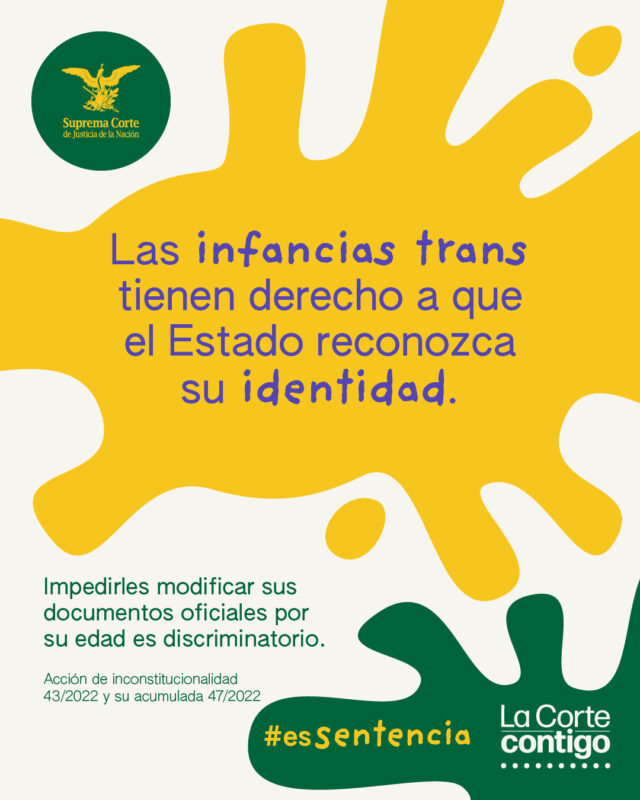 #LaCorte protege el derecho a la identidad de género de las infancias trans.