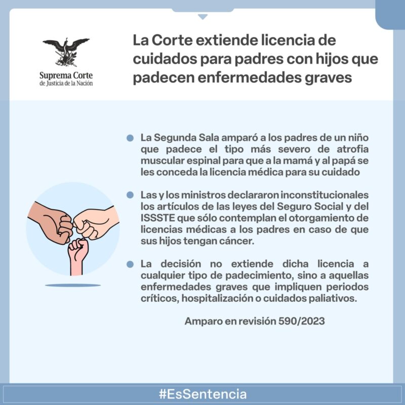 #LaCorte extiende licencias de cuidados para padres con hijos que padecen enfermedades graves.