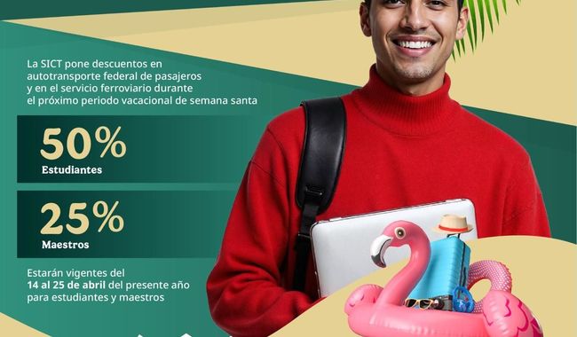 Descuentos en autotransporte y trenes estarán vigentes todas las vacaciones de Semana Santa y Pascua