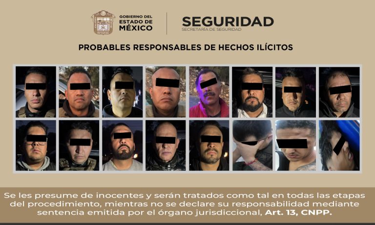 Estrategia Operativa Oriente detiene en flagrancia a 16 personas por probable delito de robo a combustible en Acolman
