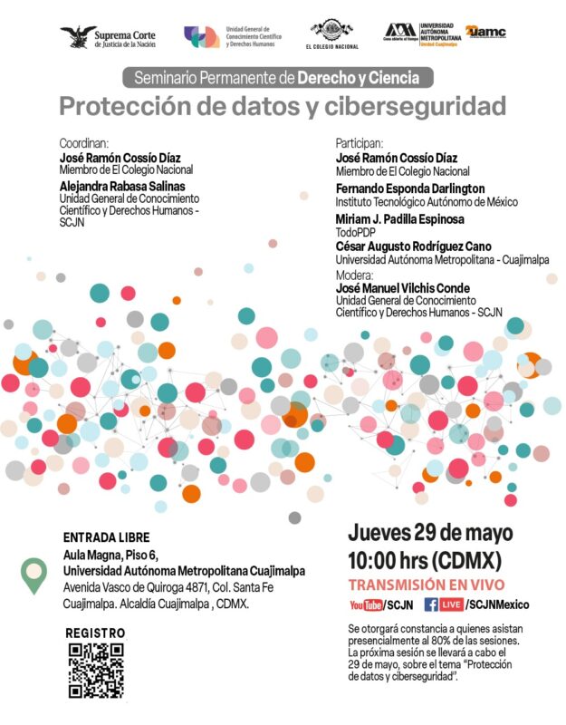 Te invitamos a participar en el Seminario Permanente de Derecho y Ciencia "Protección de datos y ciberseguridad".