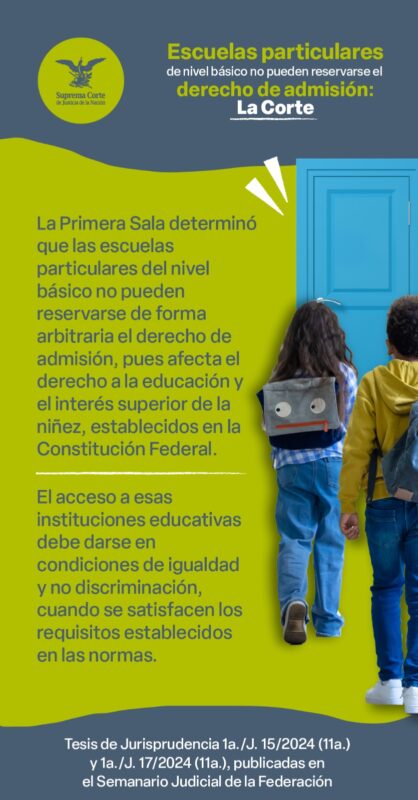 El acceso a las escuelas particulares debe darse en condiciones de igualdad de oportunidades y no discriminación.