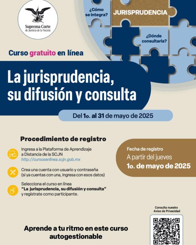 Ya está abierto el registro al Curso en línea “La jurisprudencia, su difusión y consulta”.