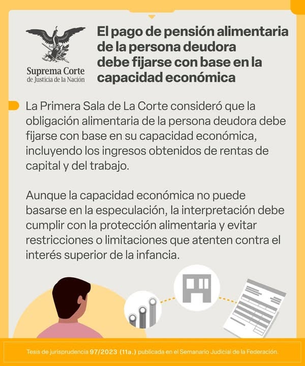 La obligación de la persona deudora alimentaria debe fijarse con base en su capacidad económica: #LaCorte.