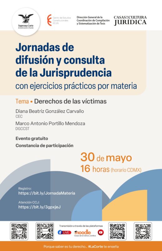 Únete a la próxima sesión de "Jornadas de difusión y consulta de la Jurisprudencia con ejercicios prácticos por materia"