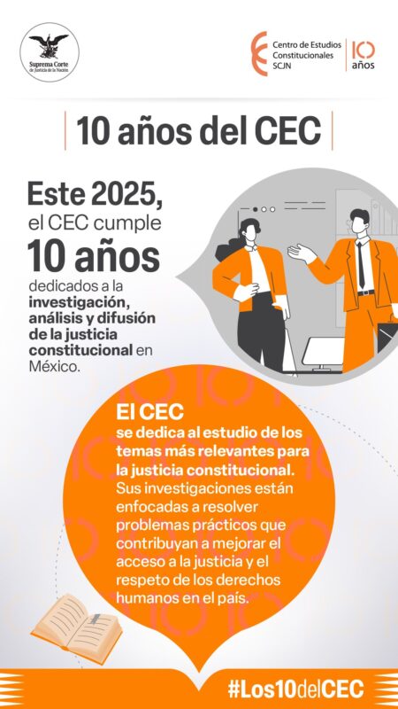 El Centro de Estudios Constitucionales de #LaCorte cumple 10 años como una institución académica dedicada a difundir la justicia constitucional en México.