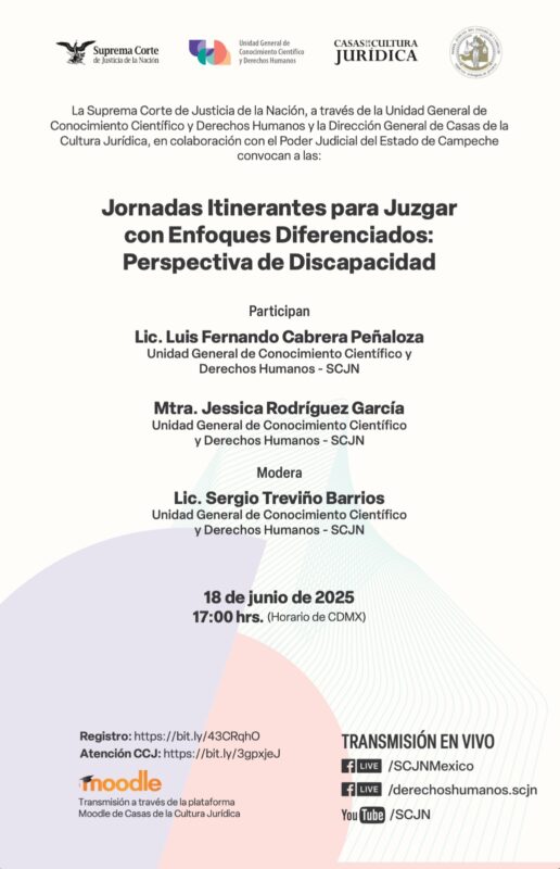 Te invitamos a participar en las "Jornadas Itinerantes para Juzgar con Enfoques Diferenciados: Perspectiva de Discapacidad".