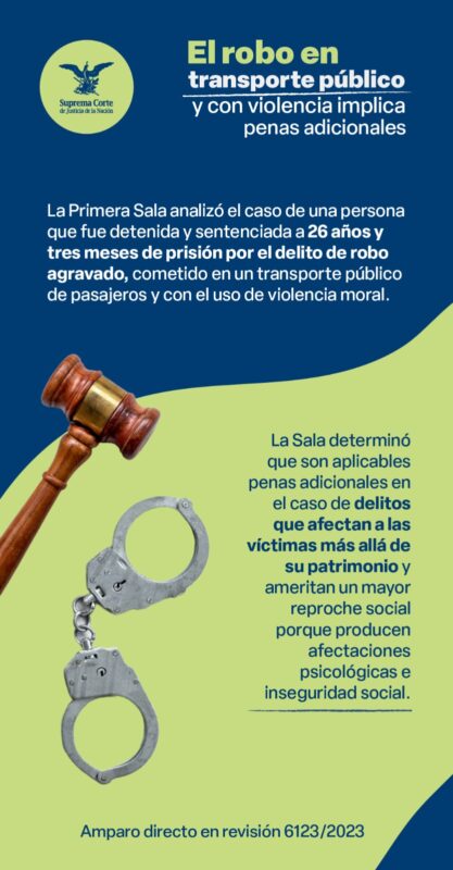 #LaCorte determinó que es válido incrementar las penas cuando el delito de robo se comete con violencia y en un transporte público de pasajeros.