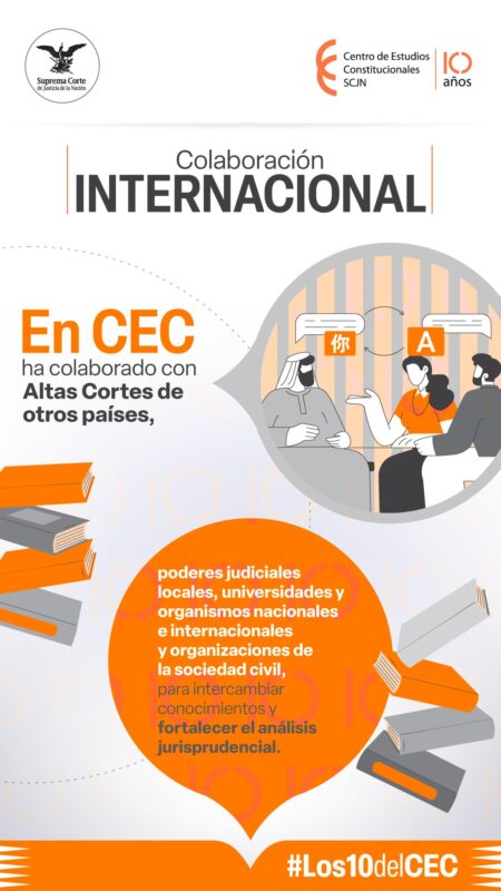 En 10 años, el Centro de Estudios Constitucionales, ha realizado diversas colaboraciones a nivel internacional. Conoce más aquí: sitios.scjn.gob.mx/cec/