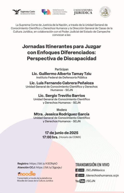 Te invitamos a participar en las "Jornadas Itinerantes para Juzgar con Enfoques Diferenciados: Perspectiva de Discapacidad".