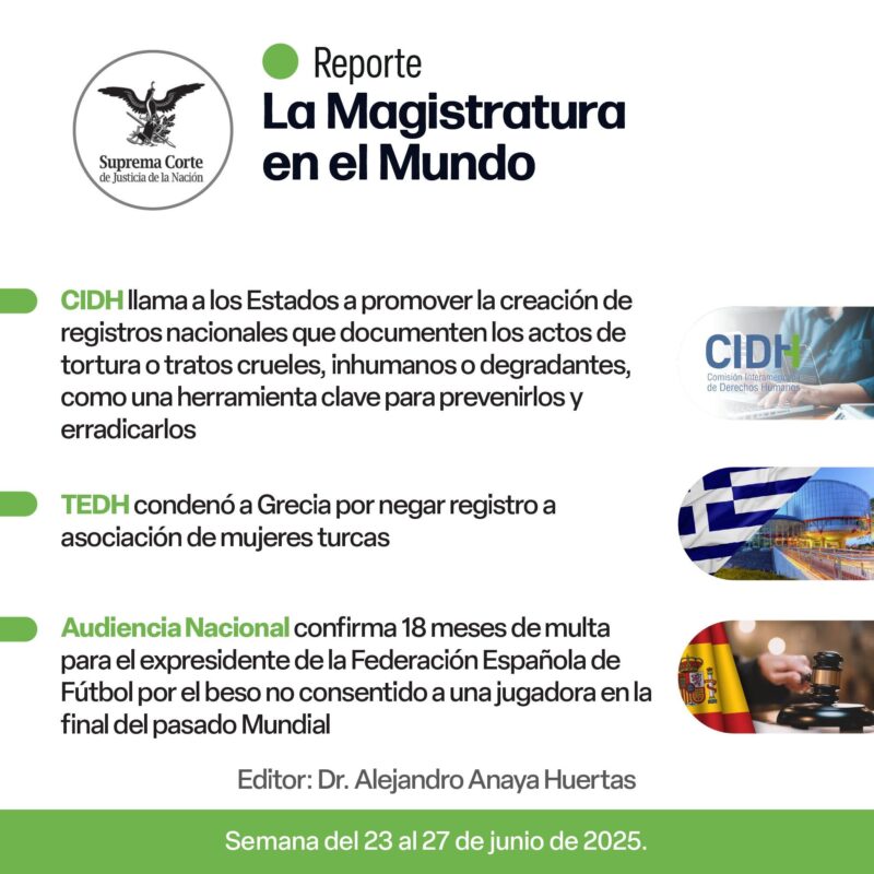 CIDH llama a los Estados a promover la creación de registros nacionales de tortura.   Te invitamos a conocer más sobre este y otros temas en La Magistratura en el Mundo: