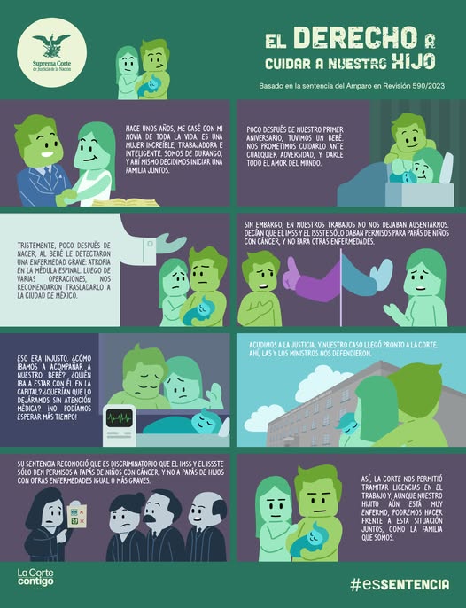 #LaCorte resolvió que padres de un menor de edad que padece el tipo más severo de atrofia muscular espinal, pueden obtener licencias de cuidados para atender a su hijo. #LaCorteContigo #EsSentencia