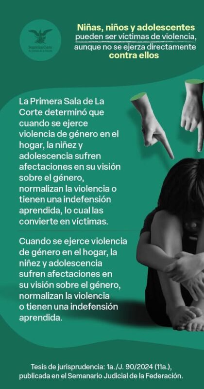 Las niñas, niños y adolescentes que se desarrollan en entornos de violencia de género o familiar, se ven afectados aun cuando la violencia no se ejerza directamente contra ellos.