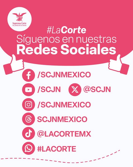 Si deseas conocer información oficial sobre #LaCorte y acceder a contenido jurídico, te invitamos a seguirnos en nuestras redes sociales. #SaberEsTuDerecho