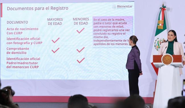 Del 2 de marzo al 31 de diciembre se realizará credencialización del servicio universal de salud: Presidenta Claudia Sheinbaum